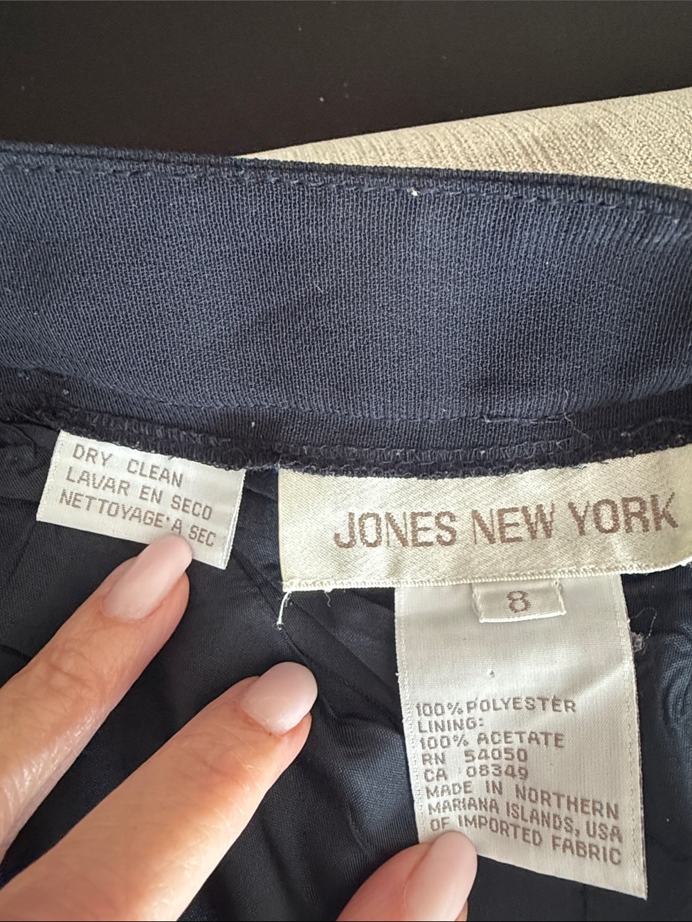 Jones New York Wide-Leg Navy Women’s Dress Pants-Sz 8 - Picture 5 of 5